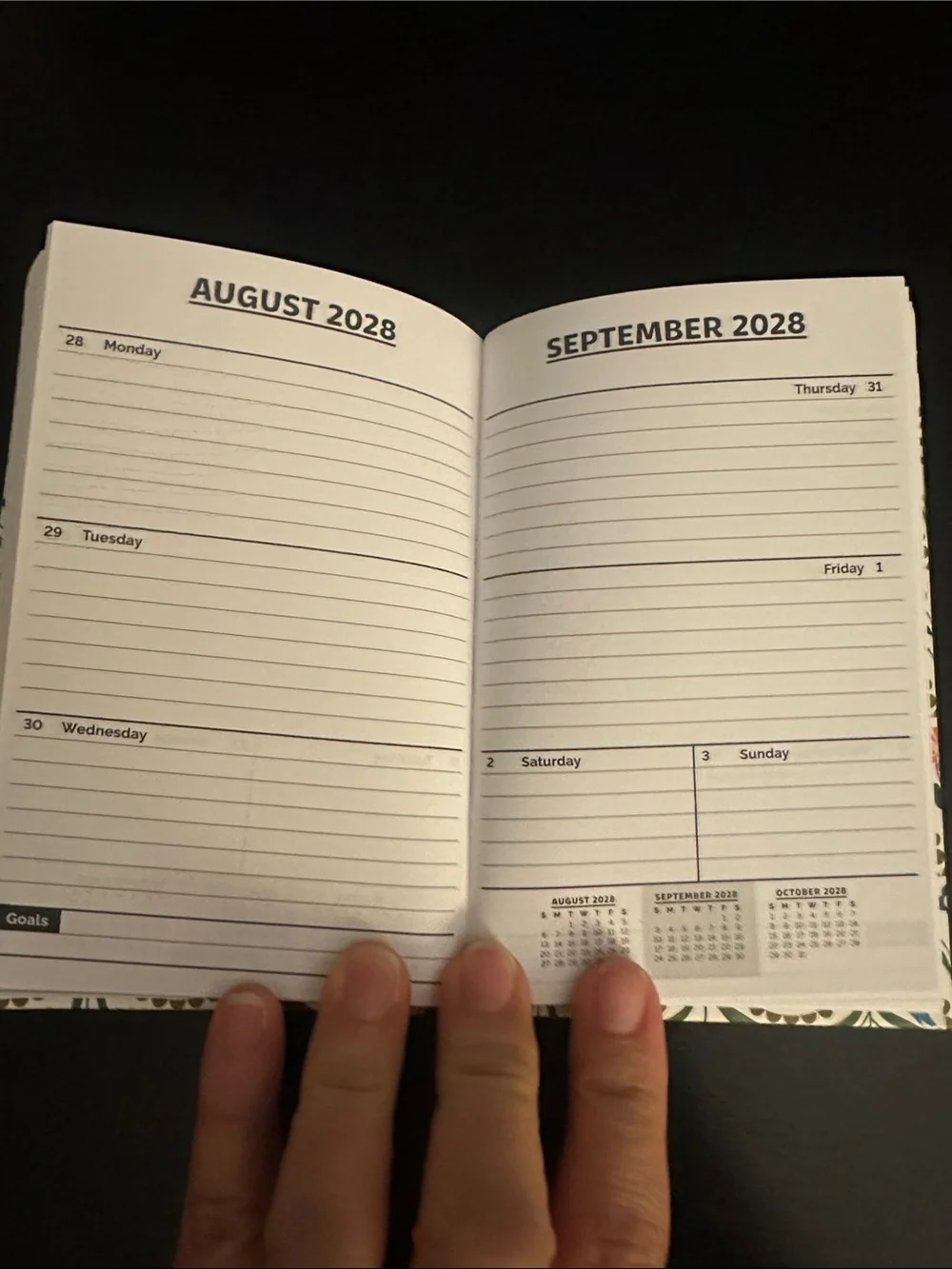 2027-28 Floral Weekly Planner - Cream with Multicolor Flowers